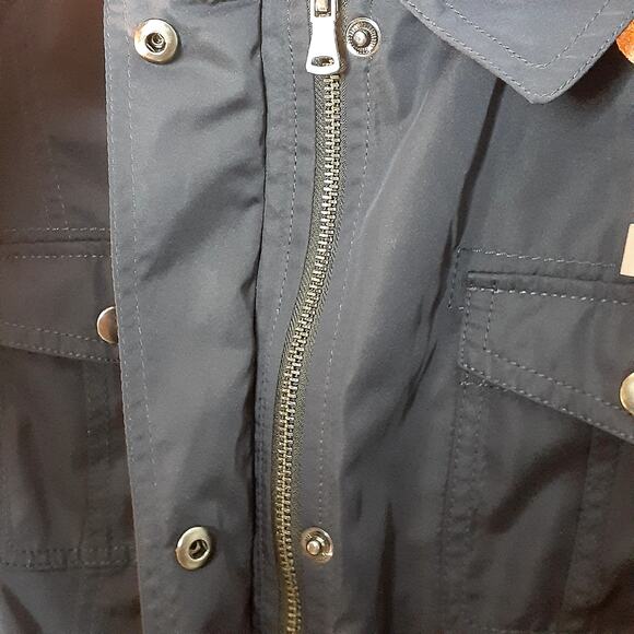 Talbots Rain Jacket Midnight Blue Size 2X Lots of Pockets Hood EUC - Picture 7 of 10